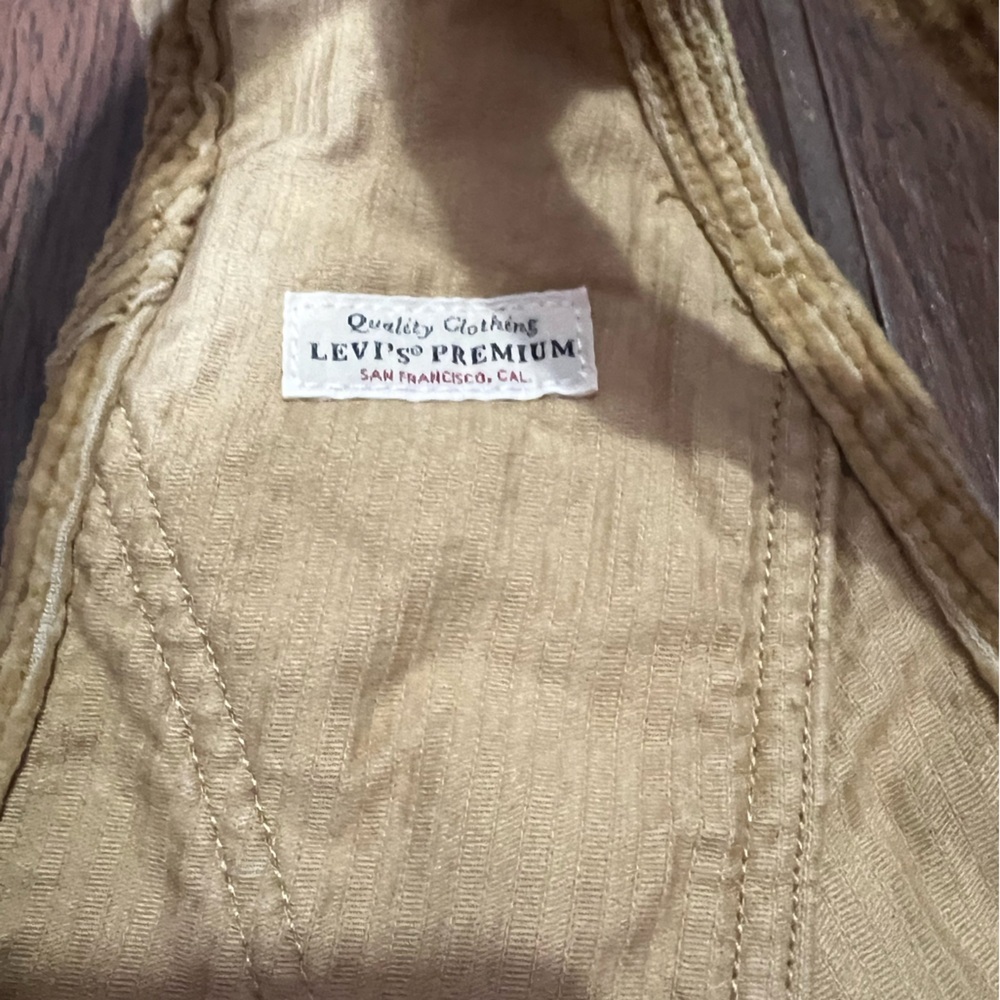 Levi’s Premium Tan Corduroy Overalls Women’s Size Small - Picture 3 of 6